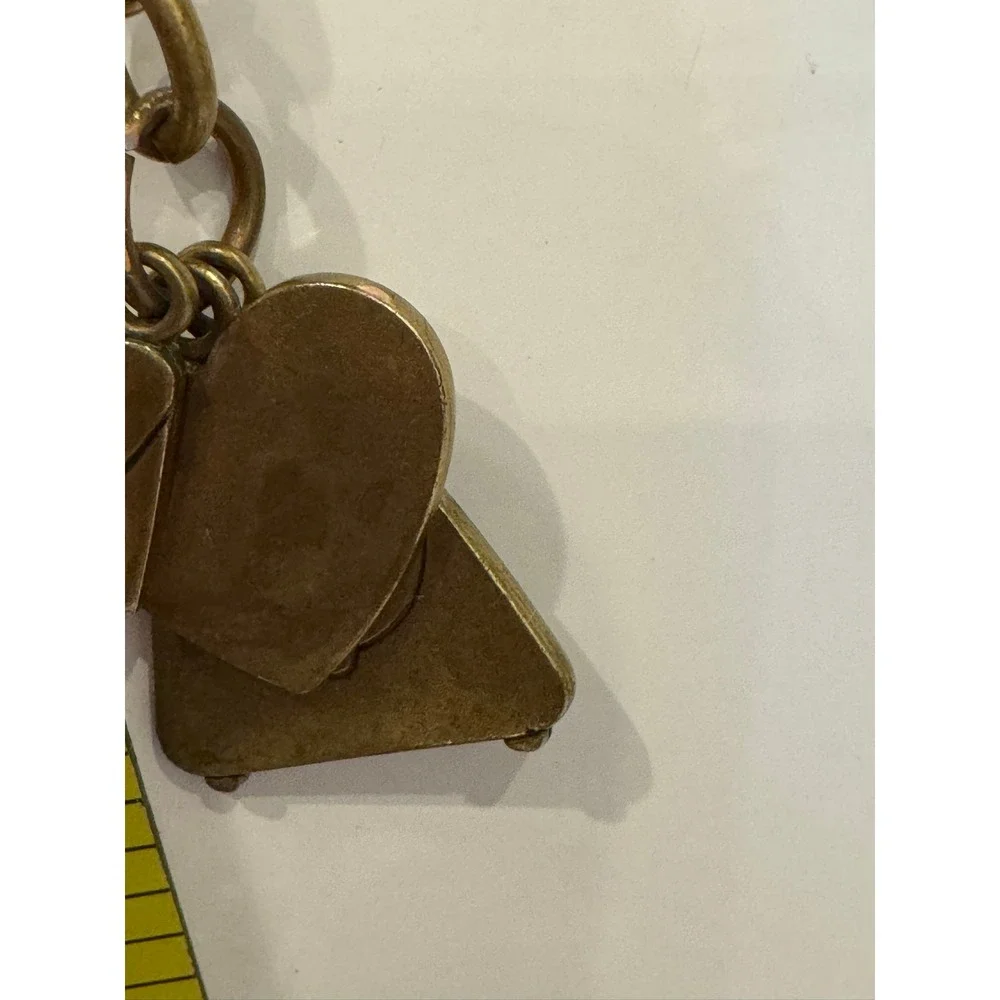 Nine West Brass Keychain Heart High Heel Handbag Charms Vintage Style 4 Inch